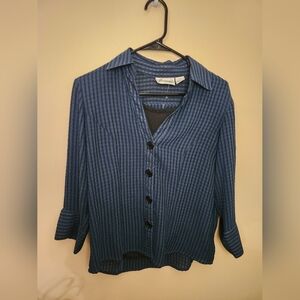 Joanna Size Small 3/4 Sleeve Mini Checkered Design Top